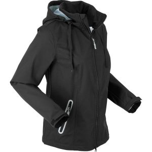 Kurtki: Kurtka softshell, bardzo lekka, z workiem do spakowania bonprix czarny