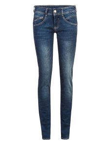 Herrlicher Dżinsy - Skinny fit - w kolorze granatowym rozmiar: W24. Niebieskie jeansy Herrlicher, z aplikacjami. Za 109,78 zł.