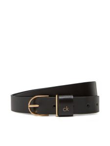 Calvin Klein Pasek Damski Ck Metal Loop Round Buckle 25Mm LV04F7039G Czarny. Czarne paski Calvin Klein, bez wzorów, ze skóry. Za 179,99 zł.