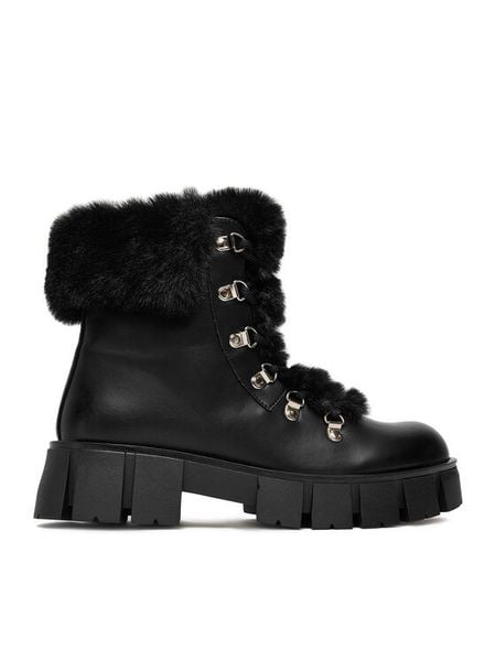 DeeZee Trzewiki 90190-6 Czarny. Czarne botki DeeZee, bez wzorów, z materiału, bez obcasa, na płaskiej podeszwie, bez zapięcia. Za 219,99 zł.