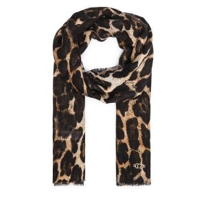 Szal Guess. Brązowe szaliki Guess, z aplikacjami. Za 194,99 zł.