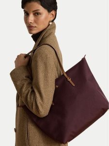 LAUREN RALPH LAUREN Torebka 431950007018 Bordowy. Czerwone shopper bag Lauren Ralph Lauren, bez wzorów, z materiału, bez dodatków. Za 799,99 zł.
