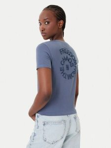 Quiksilver T-Shirt Lintah EQWZT03193 Niebieski Regular Fit. Niebieskie t-shirty Quiksilver, m, bez wzorów, z bawełny, bez kołnierzyka, bez ramiączek. Za 159,99 zł.