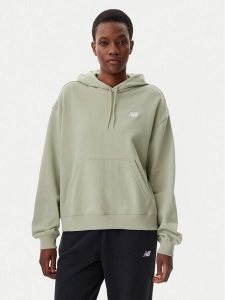 New Balance Bluza WT41507 Zielony Relaxed Fit. Zielone bluzy New Balance, xs, bez wzorów, z bawełny, bez kaptura. Za 179,99 zł.
