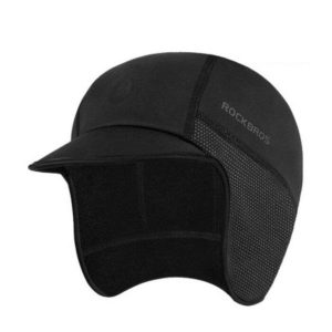 Zimowa czapka sportowa unisex Rockbros YPP043. Czarne czapki ROCKBROS, bez wzorów, sportowe. Za 39,00 zł.