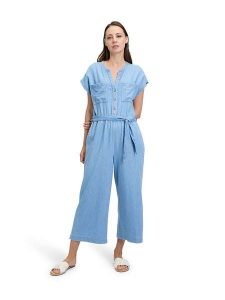 BETTY & CO Kombinezon w kolorze błękitnym rozmiar: 36. Niebieskie kombinezony Betty & Co, bez wzorów, z tkaniny, bez kołnierzyka, bez ramiączek. Za 109,95 zł.