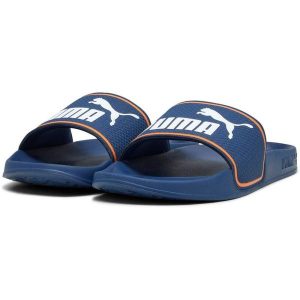 Klapki basenowe dla dorosłych Puma Leadcat 2.0. Niebieskie klapki Puma, bez wzorów, z materiału, bez obcasa. Za 190,00 zł.