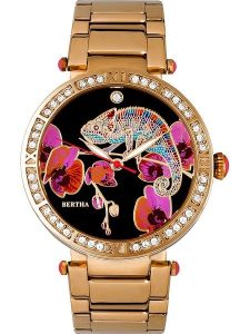 Bertha Zegarek kwarcowy "Camilla" w kolorze złoto-czarnym rozmiar: onesize. Czarne, analogowe zegarki Bertha. Za 260,99 zł.