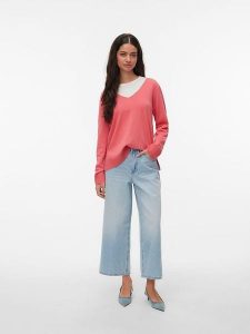 Vero Moda Sweter w kolorze koralowym rozmiar: S. Czerwone swetry oversize Vero Moda, s, bez wzorów, z wiskozy, bez ramiączek. Za 82,99 zł.