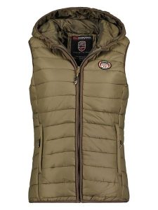 Geographical Norway Kamizelka pikowana "Vatika" w kolorze khaki rozmiar: M. Brązowe kamizelki Geographical Norway, m, z aplikacjami, bez kołnierzyka, bez ramiączek, bez kaptura. Za 144,92 zł.