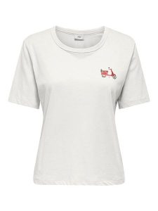 JDY Koszulka w kolorze białym rozmiar: XL. Białe bluzki JDY, xl, bez wzorów, z bawełny, bez kołnierzyka, bez ramiączek. Za 65,95 zł.
