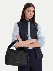 Tommy Hilfiger Torebka City Leather Shoulder Bag AW0AW18152 Czarny. Czarne torebki klasyczne TOMMY HILFIGER, bez wzorów, ze skóry, bez dodatków. Za 659,99 zł.