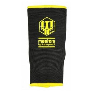 Elastyczna Orteza Stawu Skokowego. Czarne paski MASTERS, bez wzorów, sportowe. Za 53,99 zł.