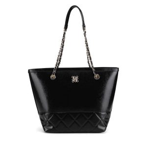 Torebka Nine West. Czarne shopper bag Nine West, bez wzorów, bez dodatków. Za 229,99 zł.