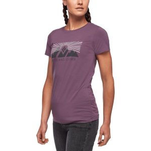 Koszulka turystyczna damska Black Diamond Rise And Climb. Niebieskie bluzki Black Diamond, xl, bez wzorów, sportowe, bez kołnierzyka, bez ramiączek. Za 212,00 zł.