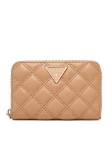 Guess Portfel Giully II Sgl SWQG96 73140 Beżowy. Brązowe portfele Guess, z aplikacjami, ze skóry. Za 259,99 zł.