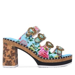 Klapki Laura Vita. Niebieskie klapki LAURA VITA, bez wzorów, bez obcasa. Za 439,99 zł.