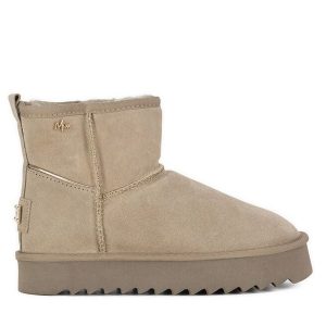 Śniegowce MEXX. Brązowe buty zimowe Mexx, bez obcasa, bez zapięcia. Za 349,99 zł.