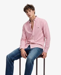 Superdry Preppy Oxford Koszula z długim rękawem z bawełny organicznej. Brązowe koszule Superdry, xl, bez wzorów, z bawełny, bez kołnierzyka, bez ramiączek. Za 301,95 zł.