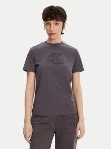 Calvin Klein Jeans T-Shirt J20J225256 Szary Regular Fit. Szare t-shirty Calvin Klein Jeans, l, bez wzorów, z bawełny, bez kołnierzyka, bez ramiączek. Za 129,99 zł.
