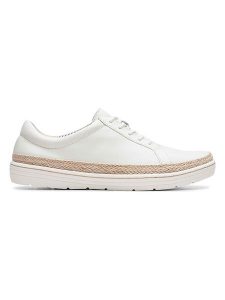 Clarks Skórzane sneakersy w kolorze białym rozmiar: 41. Białe trampki Clarks, bez wzorów, bez zapięcia. Za 166,88 zł.
