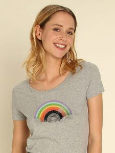 WOOOP Koszulka "Rainbow Classics" w kolorze szarym rozmiar: XXL. Szare bluzki Wooop, xxl, bez wzorów, bez kołnierzyka, bez ramiączek. Za 39,45 zł.