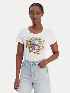 Liu Jo T-Shirt WA6476 JS923 Biały Regular Fit. Białe t-shirty Liu Jo, xs, bez wzorów, z bawełny, bez kołnierzyka, bez ramiączek. Za 259,99 zł.