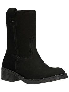 Wojas Skórzane botki w kolorze czarnym rozmiar: 40. Czarne botki Wojas, bez wzorów, z nubiku, bez obcasa, bez zapięcia. Za 375,08 zł.