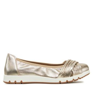 Baleriny Caprice. Brązowe balerinki Caprice, bez wzorów, bez obcasa, bez zapięcia. Za 239,99 zł.