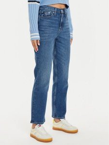Tommy Jeans Jeansy Izzie DW0DW19600 Niebieski Straight Fit. Niebieskie jeansy Tommy Jeans, bez wzorów, z bawełny. Za 459,99 zł.