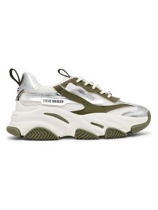 Steve Madden Sneakersy w kolorze srebrno-oliwkowym rozmiar: 42. Brązowe trampki Steve Madden, bez wzorów, bez zapięcia. Za 244,80 zł.
