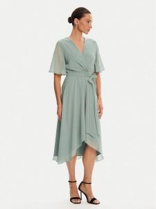 Swing Sukienka koktajlowa 5AI10200 Zielony Regular Fit. Zielone sukienki Swing, bez wzorów, z syntetyku, wizytowe, bez kołnierzyka, bez ramiączek. Za 699,99 zł.