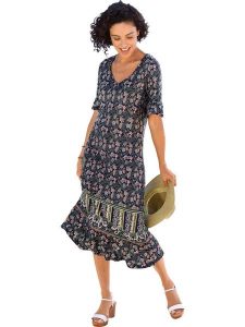 WITT WEIDEN Sukienka w kolorze granatowym rozmiar: 48. Niebieskie sukienki WITT WEIDEN, bez wzorów, z wiskozy, bez kołnierzyka, bez ramiączek, midi. Za 82,99 zł.