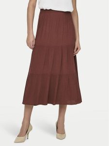 ONLY Spódnica maxi Mikka 15324808 Brązowy Regular Fit. Brązowe spódnice ONLY, xs, bez wzorów, z wiskozy, maxi. Za 79,99 zł.