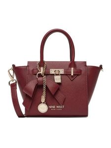 Nine West Torebka CEO-Chelsea-Charm-I-LX10187 Bordowy. Czerwone torebki klasyczne Nine West, bez wzorów, z materiału, bez dodatków. Za 329,99 zł.