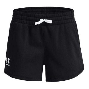 Shorty Damskie Polar Rival. Czarne szorty Under Armour, bez wzorów, z polaru, sportowe. Za 169,99 zł.
