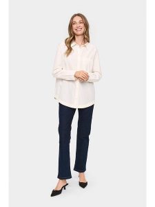 SAINT TROPEZ Bluzka w kolorze kremowym rozmiar: XL. Brązowe bluzki Saint Tropez, xl, bez wzorów, z bawełny, bez kołnierzyka, bez ramiączek. Za 87,81 zł.