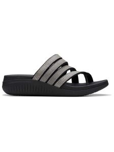 Clarks Klapki "Glide Hi Iris" w kolorze srebrnym rozmiar: 39. Szare klapki Clarks, bez wzorów, z otwartym noskiem, bez obcasa. Za 153,71 zł.