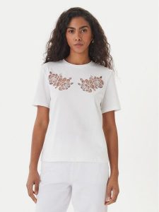 Fracomina T-Shirt FS26ST3001J401E5 Biały Regular Fit. Białe t-shirty Fracomina, xl, bez wzorów, z bawełny, bez kołnierzyka, bez ramiączek. Za 279,99 zł.