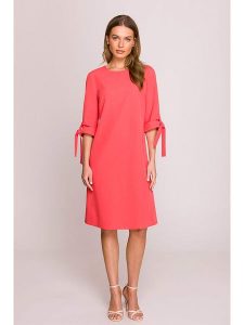 Stylove Sukienka w kolorze czerwonym rozmiar: S. Czerwone sukienki Stylove, na co dzień, s, bez wzorów, bez kołnierzyka, bez ramiączek, midi, proste. Za 188,85 zł.