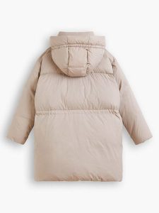 Levi´s Kurtka zimowa "Bubble" w kolorze beżowym rozmiar: L. Brązowe kurtki na zimę, l, z aplikacjami, z puchu, bez kaptura. Za 285,49 zł.