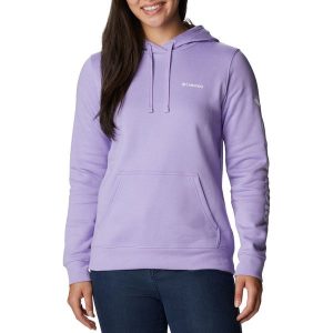 Bluza trekkingowa damska Columbia Trek Graphic Hooded. Fioletowe bluzy Columbia, s, bez wzorów, bez kaptura. Za 149,99 zł.