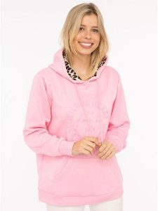 Zwillingsherz Bluza "Wild at heart" w kolorze jasnoróżowym rozmiar: S/M. Różowe bluzy Zwillingsherz, m, bez wzorów, z kapturem. Za 202,03 zł.