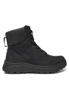 Roxy Botki ARJB700703 Czarny. Czarne botki Roxy, bez wzorów, ze skóry, bez obcasa, na płaskiej podeszwie, bez zapięcia. Za 359,99 zł.