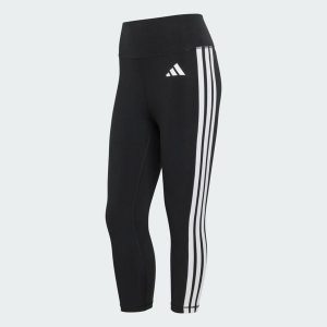 Legginsy 3/4 Optime Essentials Workout 3-Stripes. Białe legginsy ADIDAS, bez wzorów, z dzianiny, z podwyższonym stanem. Za 179,00 zł.
