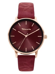 Tamaris Zegarek kwarcowy w kolorze różowozłoto-bordowym rozmiar: onesize. Czerwone, analogowe zegarki Tamaris. Za 152,99 zł.