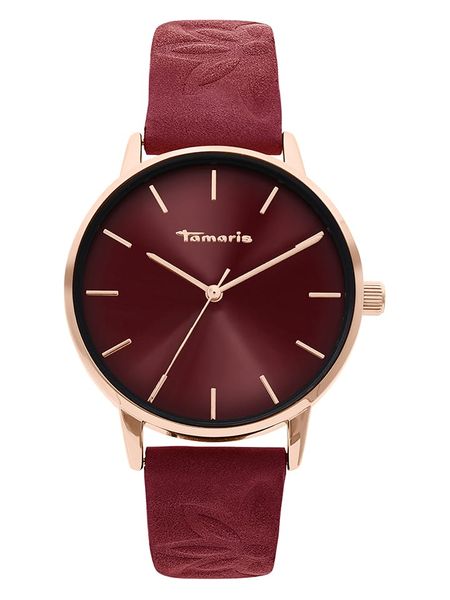 Tamaris Zegarek kwarcowy w kolorze różowozłoto-bordowym rozmiar: onesize. Czerwone, analogowe zegarki Tamaris. Za 292,20 zł.