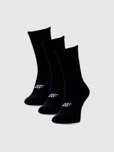 4F Skarpety casual za kostkę (3-pack) damskie - czarne 35-38. Czarne skarpetki 4f, bez wzorów, z bawełny. Za 54,99 zł.