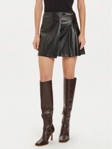 Liu Jo Spódnica z imitacji skóry WF4152 E0392 Czarny Regular Fit. Czarne spódnice Liu Jo, bez wzorów, ze skóry. Za 359,99 zł.