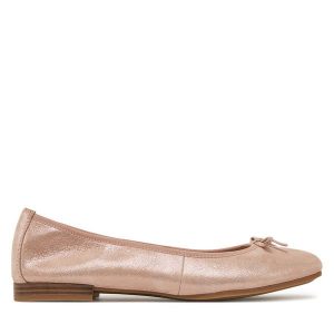 Baleriny Tamaris. Czerwone balerinki Tamaris, bez wzorów, bez obcasa, bez zapięcia. Za 259,99 zł.